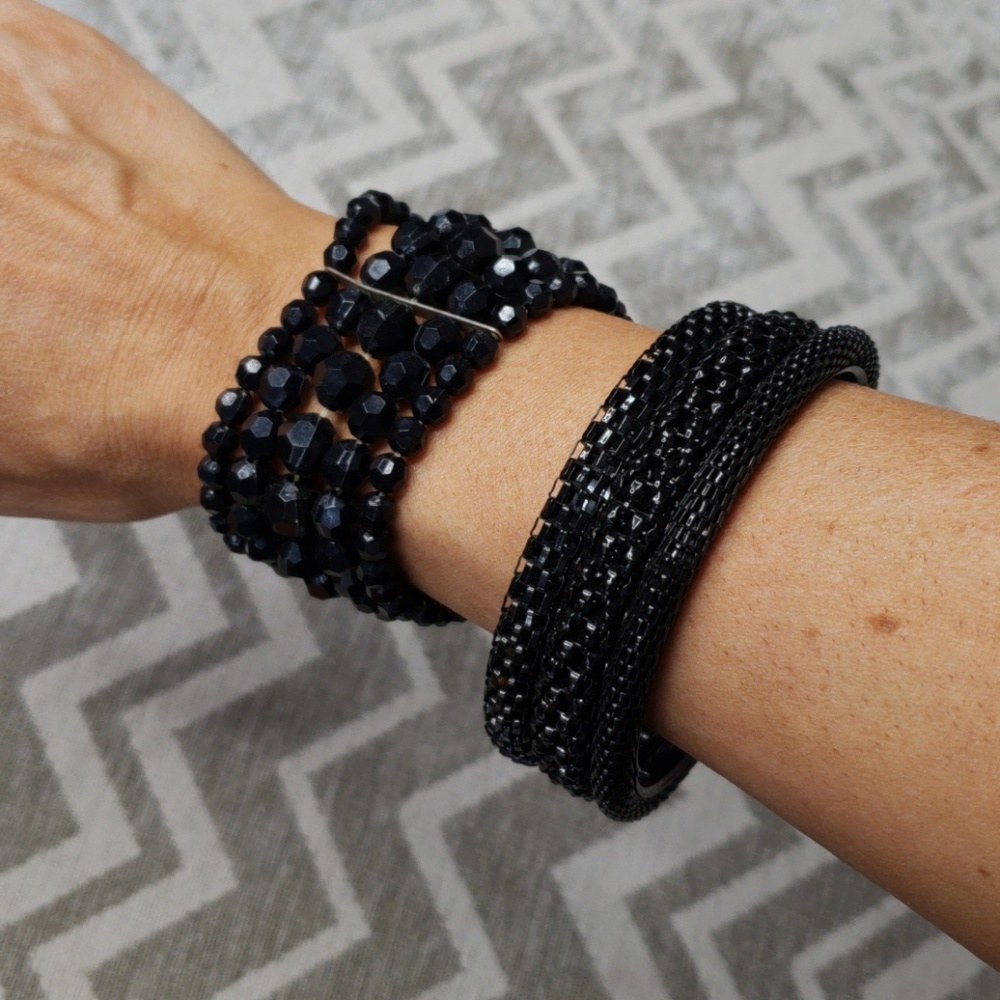 Two black bracelets